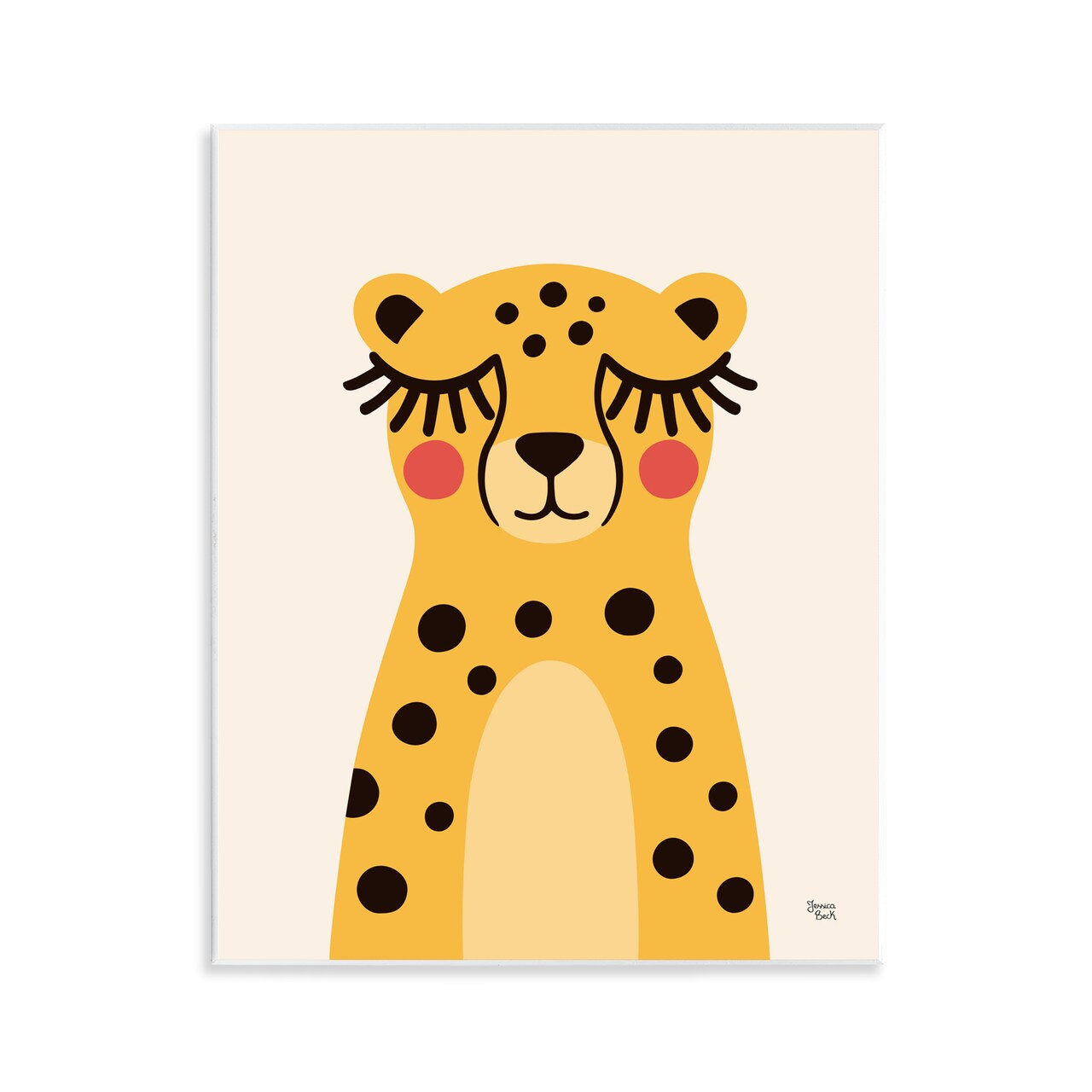 Stupell Industries Yellow Cheetah Smile Wall Plaque, design by Jessica Beck